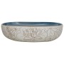 Lavabo sobre encimera ovalado cerámica arena y azul 59x40x14 cm de , Lavabos - Ref: Foro24-155099, Precio: 157,57 €, Descuent...