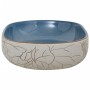 Lavabo sobre encimera ovalado cerámica arena y azul 59x40x14 cm de , Lavabos - Ref: Foro24-155099, Precio: 157,57 €, Descuent...