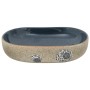 Lavabo sobre encimera ovalado arena y azul cerámica 59x40x14 cm de , Lavabos - Ref: Foro24-155103, Precio: 148,58 €, Descuent...