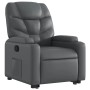 Sillón reclinable elevable cuero artificial gris en Sillones | Comprar online en Foru.es