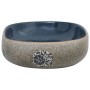 Lavabo sobre encimera ovalado arena y azul cerámica 59x40x14 cm de , Lavabos - Ref: Foro24-155103, Precio: 148,58 €, Descuent...