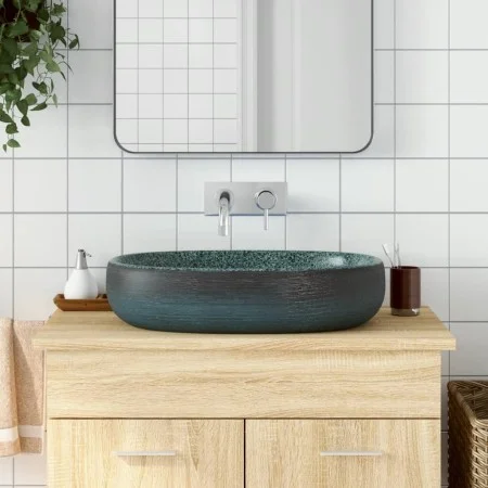 Lavabo sobre encimera ovalado cerámica turquesa 59x40x14 cm by , Sinks - Ref: Foro24-155101, Price: 151,84 €, Discount: %
