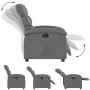 Sillón reclinable de cuero sintético gris de , Sillones - Ref: Foro24-371716, Precio: 194,70 €, Descuento: %