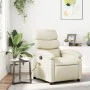 Sillón reclinable de masaje cuero sintético crema de , Sillones - Ref: Foro24-371721, Precio: 202,38 €, Descuento: %