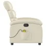 Sillón reclinable de masaje cuero sintético crema de , Sillones - Ref: Foro24-371721, Precio: 202,38 €, Descuento: %