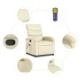 Sillón reclinable de masaje cuero sintético crema de , Sillones - Ref: Foro24-371721, Precio: 202,38 €, Descuento: %