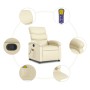 Sillón reclinable de masaje cuero sintético crema de , Sillones - Ref: Foro24-371721, Precio: 249,61 €, Descuento: %