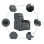 Sillón reclinable elevable cuero artificial gris en Sillones | Comprar online en Foru.es