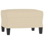 Sofá de 3 plazas con taburete de tela crema 180 cm de , Sofás - Ref: Foro24-3201039, Precio: 313,67 €, Descuento: %