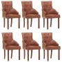 Sillas de comedor 6 unidades cuero auténtico de cabra marrón de , Sillas de comedor - Ref: Foro24-3056698, Precio: 1,00 €, De...