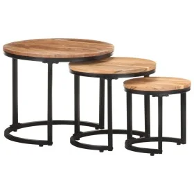 Mesitas auxiliares 3 piezas madera maciza de acacia de , Mesas auxiliares - Ref: Foro24-320687, Precio: 112,40 €, Descuento: %