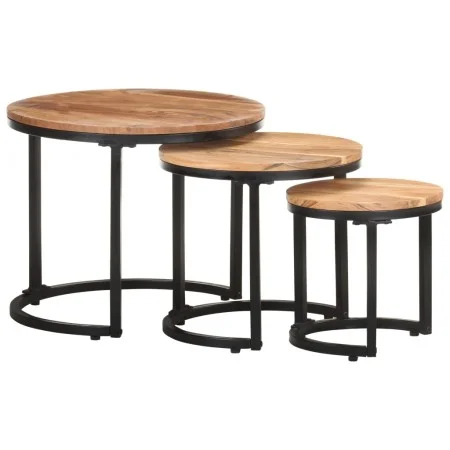 Mesitas auxiliares 3 piezas madera maciza de acacia de , Mesas auxiliares - Ref: Foro24-320687, Precio: 112,40 €, Descuento: %