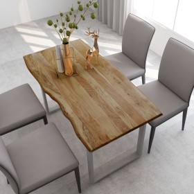 Mesa de comedor de madera maciza de acacia 140x70x76 cm de , Mesas de cocina y de comedor - Ref: Foro24-286478, Precio: 257,8...