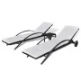 Sonnenliegen mit Tisch aus schwarzem synthetischem Rattan von vidaXL, Liegen - Ref: Foro24-42491, Preis: 318,30 €, Rabatt: %