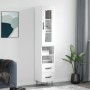 Aparador alto madera contrachapada blanco 34,5x34x180 cm de , Aparadores - Ref: Foro24-3199329, Precio: 108,98 €, Descuento: %