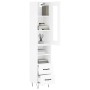 Aparador alto madera contrachapada blanco 34,5x34x180 cm de , Aparadores - Ref: Foro24-3199329, Precio: 108,98 €, Descuento: %