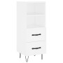 Aparador alto madera contrachapada blanco 34,5x34x180 cm de , Aparadores - Ref: Foro24-3199329, Precio: 108,98 €, Descuento: %