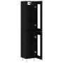 Aparador de madera contrachapada negro 34,5x34x180 cm de , Aparadores - Ref: Foro24-3199458, Precio: 100,84 €, Descuento: %