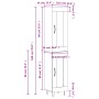 Aparador de madera contrachapada negro 34,5x34x180 cm de , Aparadores - Ref: Foro24-3199458, Precio: 100,84 €, Descuento: %