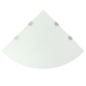 Estante de esquina con soportes cromados vidrio blanco 45x45 cm de vidaXL, Estantes y estanterías - Ref: Foro24-243860, Preci...