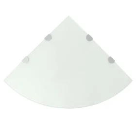 Estante de esquina con soportes cromados vidrio blanco 45x45 cm de vidaXL, Estantes y estanterías - Ref: Foro24-243860, Preci...