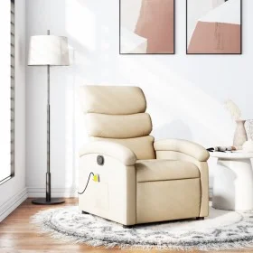 Reclining cream fabric massage chair by , Armchairs - Ref: Foro24-371710, Price: 251,38 €, Discount: %