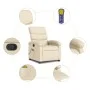 Reclining cream fabric massage chair by , Armchairs - Ref: Foro24-371710, Price: 251,38 €, Discount: %
