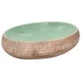 Green brown ceramic oval countertop washbasin 59x40x15 cm by , Sinks - Ref: Foro24-155077, Price: 168,53 €, Discount: %