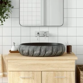 Ovales Aufsatzwaschbecken aus Keramik in Schwarz und Grau 59x40x15 cm von , Sinkt - Ref: Foro24-155080, Preis: 141,81 €, Raba...