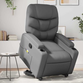 Sillón reclinable de masaje de pie cuero artificial gris en Sillones | Comprar online en Foru.es