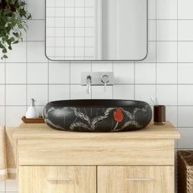 Ovales Aufsatzwaschbecken aus schwarzer Keramik 59x40x15 cm von , Sinkt - Ref: Foro24-155082, Preis: 139,67 €, Rabatt: %