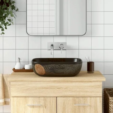 Schwarzes rechteckiges Aufsatzwaschbecken aus Keramik 48x37,5x13,5cm von , Sinkt - Ref: Foro24-155094, Preis: 160,94 €, Rabat...