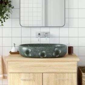 Oval blue ceramic countertop sink 59x40x14 cm by , Sinks - Ref: Foro24-155105, Price: 136,35 €, Discount: %
