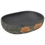 Ovales Keramik-Aufsatzwaschbecken grau und schwarz 59x40x14 cm von , Sinkt - Ref: Foro24-155107, Preis: 136,49 €, Rabatt: %