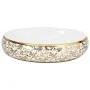 Lavabo sobre encimera ovalado cerámica blanco dorado 59x40x15cm de , Lavabos - Ref: Foro24-155111, Precio: 182,90 €, Descuent...