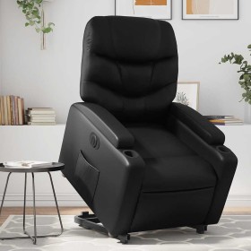 Sillón reclinable y elevable eléctrico cuero sintético negro en Sillones | Comprar online en Foru.es
