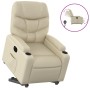 Sillón reclinable elevable eléctrico de cuero sintético crema en Sillones | Comprar online en Foru.es