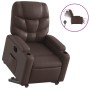 Sillón reclinable elevable eléctrico de cuero sintético marrón en Sillones | Comprar online en Foru.es