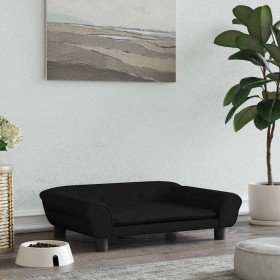 Cama para perros de terciopelo negra 70x48x22 cm en Camas para perros | Comprar online en Foru.es