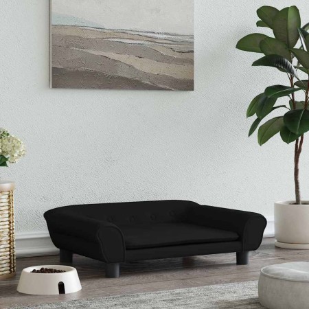 Cama para perros de terciopelo negra 70x48x22 cm en Camas para perros | Comprar online en Foru.es