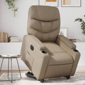 Sillón elevable eléctrico cuero artificial capuchino en Sillones | Comprar online en Foru.es