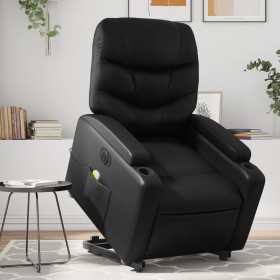 Sillón de masaje elevable eléctrico cuero sintético negro en Sillones | Comprar online en Foru.es