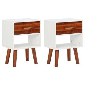 Mesitas de noche 2 uds de madera maciza acacia 40x30x57 cm de vidaXL, Mesitas de noche - Ref: Foro24-245740, Precio: 119,12 €...