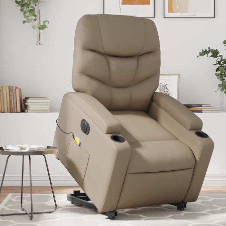 Sillón reclinable de masaje eléctrico cuero sintético capuchino en Sillones | Comprar online en Foru.es
