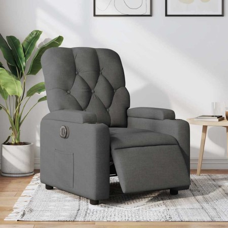 Sillón reclinable eléctrico de tela gris oscuro en Sillones | Comprar online en Foru.es