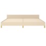 Estructura de cama con cabecero de tela color crema 200x200 cm de , Camas y somieres - Ref: Foro24-3125410, Precio: 239,98 €,...
