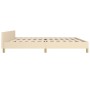 Estructura de cama con cabecero de tela color crema 200x200 cm de , Camas y somieres - Ref: Foro24-3125410, Precio: 239,98 €,...