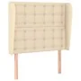 Headboard with cream fabric ears 103x23x118/128 cm by , Headboards and footboards - Ref: Foro24-3118385, Price: 84,32 €, Disc...