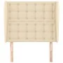 Headboard with cream fabric ears 103x23x118/128 cm by , Headboards and footboards - Ref: Foro24-3118385, Price: 84,32 €, Disc...