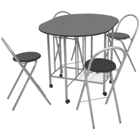 Conjunto de comedor plegable 5 piezas MDF negro de vidaXL, muebles para cocinas y comedores - Ref: Foro24-243902, Precio: 191...